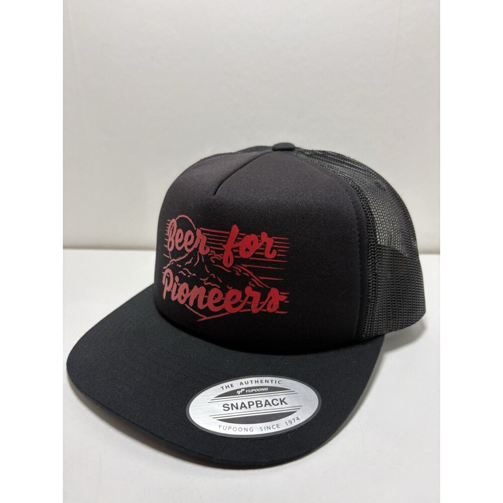 Beer For Pioneers Black SnapBack Trucker Hat Ore. City Brewing Company NWOT